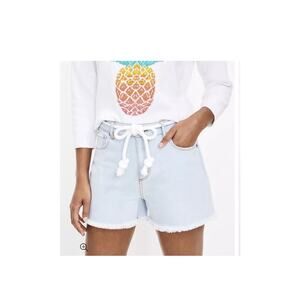 Woman LOFT Denim Cut Off Shorts High Rise Size 6/28 in Bleach Out Wash NWT